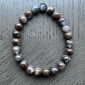 Turkish blue chalcedony bracelet 8mm SIZE 6.5’